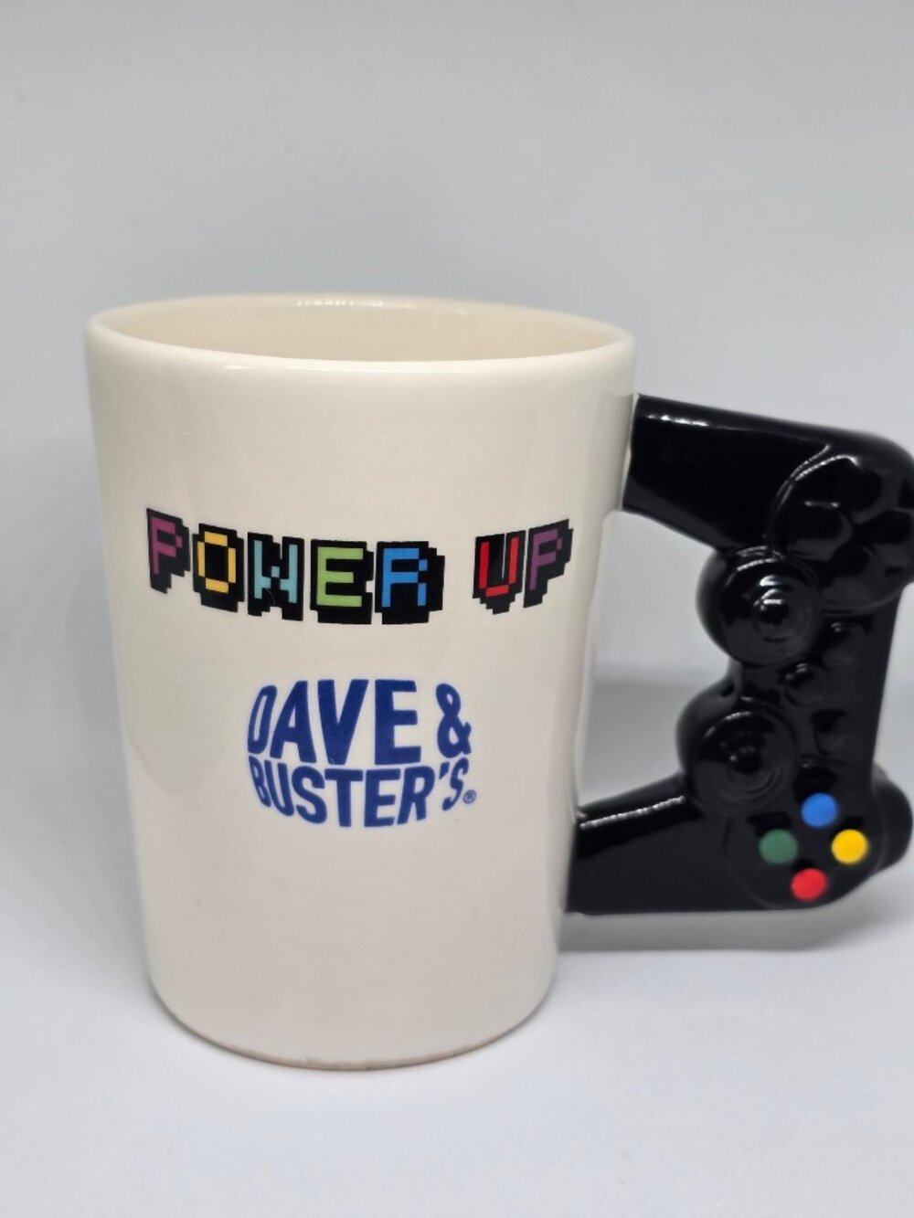 Dave & Buster's Ceramic Mug Power Up Video Game Controller Handle